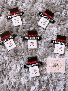 these snowman name tags are perfect for christmas