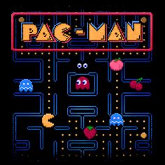 the pac man game is shown in this image