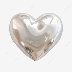 a silver heart shaped object on a white background with clipping space for the text