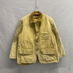 Large / 1950s Tan Duck Canvas Hunting Jacket USA Made American Field Chore Coat Distressed Roebuck Pit to Pit: 26in // Top Collar to Bottom: 30in // Sleeve Length: 32in Heavily distressed, check photos! Amazing jacket. Vintage Khaki Outerwear With Patch Pockets, Vintage Khaki Utility Jacket For Winter, Vintage Khaki Sport Coat For Work, Vintage Khaki Blazer With Pockets, Vintage Khaki Spring Blazer, Pre-washed Fall Outerwear For Work, Fall Pre-washed Outerwear For Work, Vintage Khaki Utility Jacket For Spring, Vintage Khaki Cotton Blazer