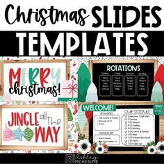 christmas slides and templates for the classroom to use on their own project, including an interactive