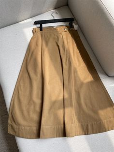 Lasaky - Solid Color High-Density Cotton Skirt with Waist Cinching Hem Coffee Color, Brown Outfit, Half Skirt, Mesh Skirt, Coffee Colour, Cotton Skirt, Types Of Skirts, Cinched Waist, A Line Skirt