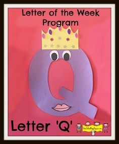 the letter q has a crown on it's head and is made out of paper