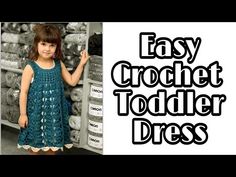 Easy Crochet Dress / Crochet Toddler Dress Tutorial - YouTube Stitch Dress, Toddler Dress Patterns, Easter Dresses For Toddlers, Crochet Summer Dresses, Crochet Barbie