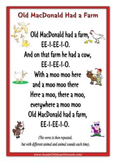 an old mcdonald had a farm poem