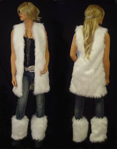 Classic and chic White Angora faux fur long vest with deep pockets on both sides and hidden hook and eye front closure. Extremely soft and luxurious high quality faux fur! Great fitting and easy to wear makes this the perfect way to add a little style to any dressy or casual attire. Fully lined with high quality satin. 100% high quality soft faux fur. Hand made in the USA. Sizes available in S, M, L, XL Hand wash cold, hang to dry. Most items from our shop ship within 1-2 business days. VIEW PIC Sleeveless Fur Coat With Faux Fur Trim, Sleeveless Faux Fur Coat With Fur Trim, Sleeveless Faux Fur Coat, Winter Faux Fur Vest With Fur Trim, Winter Faux Fur Vest With Trim, Fitted Sleeveless Faux Fur Vest, Fitted Winter Vest With Faux Fur Trim, Fitted Faux Fur Vest With Faux Fur Lining, Fur Leg Warmers