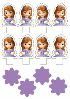 paper cut outs with princesses and flowers in the middle, on top of each other