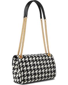 Kate Spade New York Evelyn Sequin Houndstooth Fabric Medium Convertible Shoulder Bag | Zappos.com Chic Fall Bag With Houndstooth Pattern, Chic Houndstooth Bag For Fall, Fall Black Shoulder Bag With Houndstooth Pattern, Black Houndstooth Shoulder Bag For Travel, Chic Houndstooth Shoulder Bag, Chic Houndstooth Pattern Bags For Everyday Use, Chic Everyday Houndstooth Pattern Bag, Chic Everyday Houndstooth Bag, Chic Houndstooth Everyday Bag