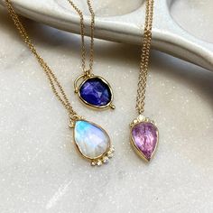 Celestial Moonstone Gemstone Necklace, Luxury Celestial Moonstone Necklaces, Celestial Gold Moonstone Necklace, Celestial Blue Moonstone Necklace, Mystical Blue Moonstone Necklace, Rainbow Moonstone Necklace, Local Jewelry, Moonstone Necklace, Blue Zircon