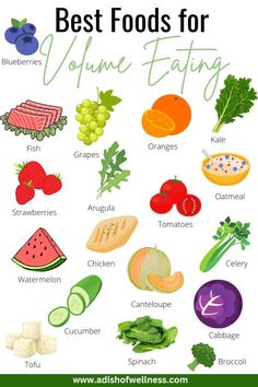 the best foods for young eating are in this poster, which includes watermelon, cucumber, grapes, broccoli, and blueberries