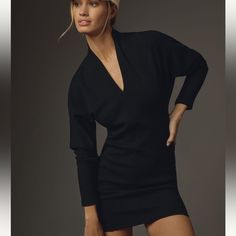 Selling A Classic Anthropologie Daily Practice Long Sleeve Knit Dress Size Xs. Black Color. Never Worn, Nwt. Bundle To Save Black Athleisure, Half Sleeve Sweater, Short Sundress, Bohemian Mini Dress, Print Chiffon Maxi Dress, Sheer Mini Dress, Asymmetrical Midi Dress, Athleisure Casual, Embroidered Midi Dress