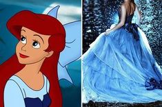 ariel from the little mermaid is shown in this composite image and then has been altered to look