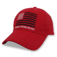 Show your support Friday and every day with the R.E.D. Remember Everyone Deployed Hat100% cottonAdjustable: One size fits mostStructured crownEmbroidered design on crownAdjustable Velcro back strap Adjustable Patriotic Cotton Hat, Patriotic Cotton Cap, Red Items, Military Hats, Remember Everyone Deployed, Military Pride, Army Hat, Red Friday, Navy Hats