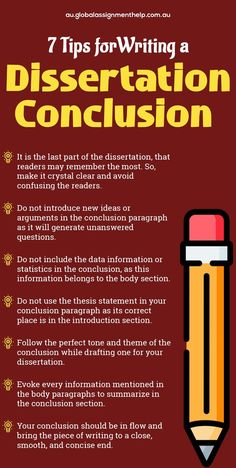 a red book cover with an orange pencil and the title 7 tips for writing a dissertation conclusion