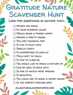 an image of a printable nature scavenger hunt