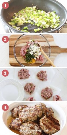 the steps to make meatballs in a skillet