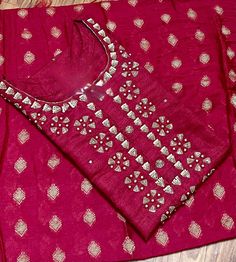 Premium dola silk 2 pc attire..With heavy embroidery & handwork work all the kurta & paired up with beautiful Banarasi weaving dupatta size:- 30 and 40 Price:- $85 Heavy Embroidery, Weaving, Silk, Embroidery