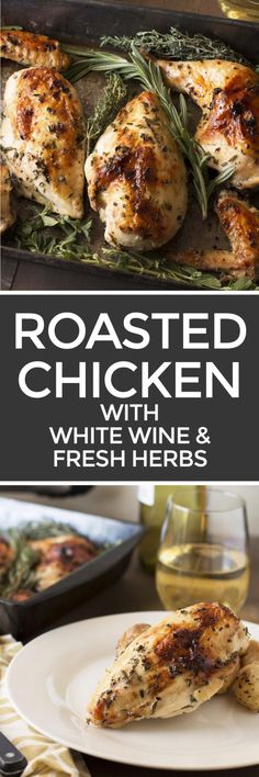 roasted chicken with white wine and fresh herbs