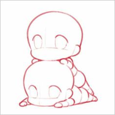 a drawing of two little monsters sitting next to each other on top of one another