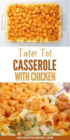 tater tot casserole with chicken is an easy and delicious side dish