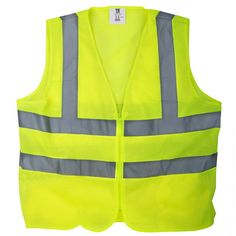 This TR industrial two-tone safety vest is perfect for construction workers, truck drivers, bikers, utility workers where high visibility for extra safety is required. This vest in neon yellow features reflective strips on the front and back for ultimate visibility during the day and night. The mesh construction is light and breathable. Size: M. Commuter Bicycle, Reflective Vest, Construction Workers, Safety Vest, Workplace Safety, Construction Worker, Striped Jacket, Personal Protective Equipment, Safety And Security