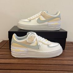 Brand New Nike Air Force 1 Shadow Size Women 9 Style Code:Dr7883-101 Color: Sail Light Silver Citron Tint This Size Is Sold Out Online! *********** Please Take A Close Look Of All Pics And Video, You Will Get The Exact Pair Of Shoes Displayed In Pics. All Sales Are Final And I Don’t Accept Return! Thank You! Nike Shox Turbo, Nike Vapor Max, Nike Air Force 1 Shadow, New Nike Air Force, Air Force 1 Shadow, Nike Air Max Thea, Black Leather Sneakers, Nike Air Max Tn, Nike Air Max For Women