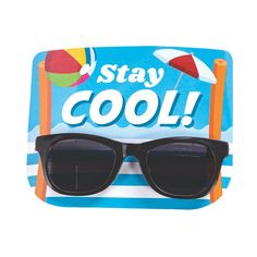 Throwing a pool party theme birthday party? These glasses with cards make perfect party favors! You can write a To/From on the back for a classroom giveaway or reward, or just hand them out to recognize hard work during the summer time. Plastic. 5 1/2" x 1 3/4" with 5 1/4" ear pieces on 6" x 4 1/2" cardstock cards. Simple assembly required. © OTC Pool Party Theme Birthday, Pool Party Theme, Cardstock Cards, Birthday 12, Pool Party Themes, Pool Party Kids, Pool Party Favors, Surf Party, Novelty Sunglasses