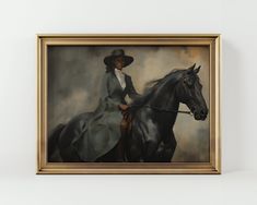 a painting of a woman riding a horse