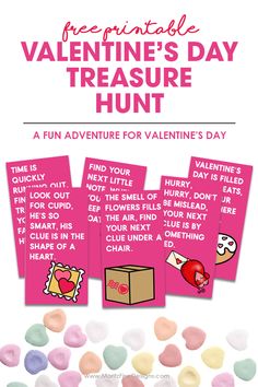 valentine's day treat hunt with candy hearts