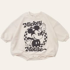 Retro Baby – Hippo Boutique Mickey Mouse Clothes, Baby Boy Disney, Boy Dresses, Sweatshirt Romper, Disney Fits, Girls Spring Outfits, Disney Baby Clothes, Mickey Baby