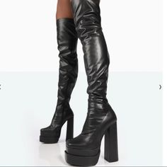 New, Never Worn. Looks Exactly As Pictured. Great Quality True To Size. Us 9/ Uk 7/ Eu 40 Fabric Composition: Synthetic. Manmade Pu. Heel Height: 6" Approx Platform Height: 2" Approx Over The Knee Boots, Over The Knee, Knee Boots, The Knee, Heel Height, Composition, Womens Sizes, Women Shoes, Boots