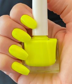 Lemon Juice Neon Yellow Nail Polish Bright Yellow Polish Etsy Neon Yellow Nails, Neon Nail Polish, Color For Nails, Yellow Nail, Sassy Nails, Yellow Neon, Neon Nails, Emoji Wallpaper, Yellow Nails