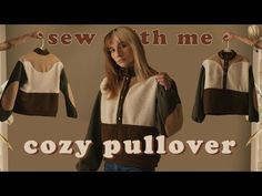 This is a guide on a DIY fleece pullover. Learn how to sew a cozy color block fleece jacket in this step-by-step tutorial. Fleece Jacket Diy, Fleece Jacket Pattern, Fleece Sewing Projects, Fleece Patterns, Sewing Fleece, Sewing Projects Clothes, Diy Jacket, Upcycle Sewing, Jacket Pattern Sewing