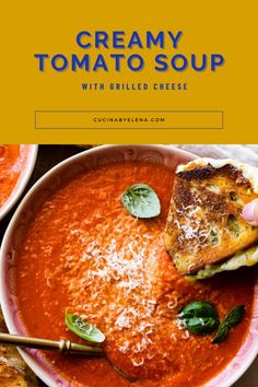 This tomato soup with grilled cheese recipe is the perfect comfort food for a chilly day or whenever you crave something cozy and satisfying. This timeless pairing combines a rich, velvety tomato soup with a crispy, gooey grilled cheese for the ultimate classic duo.