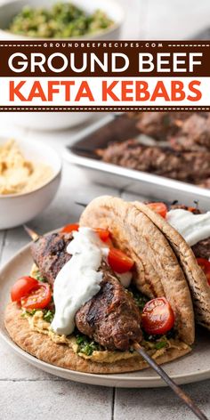 A must-try main dish for dinner! You're going to love this ground beef kafta recipe. Not only are these beef kafta kabobs full of Meditteranean spices, but they are also healthy! Enjoy this simple dinner idea on its own or in a pita sandwich! Ground Beef Skewers, Kafta Kabobs, Kafta Kabob Recipe, Beef Skewers, Ground Beef Dishes