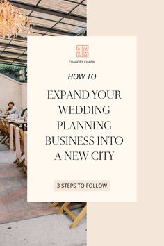 a man and woman sitting at a table with the words how to expand your wedding planning business into a new city