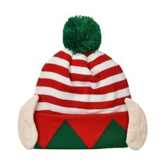 Women Christmas Hat Warm Woolen Hat Premium Knitted Hat Striped Elf Hat Specification: Material: Acrylic Season: Autumn Winter Pattern: Stripe Gender: Women Type: Hat Package Included: 1 x Warm Hat Friendly Tips: 1. Please kindly allow a 2-3% difference according to manual measurement. 2. Please check the measurement chart carefully before you buy the item.(1 inch=2.54cm) 3. Please note that a slight color difference should be acceptable due to the light and screen. Thanks. Promise: If the produ Cute Red Winter Hat, Playful Crochet Cap For Winter, Playful Winter Crochet Cap, Playful Crochet Winter Cap, Green Mini Cap For Winter, Green Winter Mini Cap, Winter Green Mini Cap, Casual White Christmas Hat, Playful Green Crochet Hat For Winter