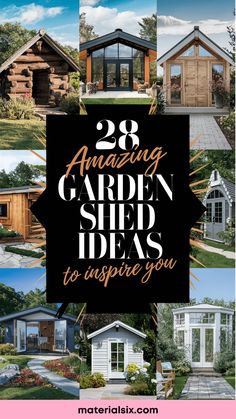 28 garden shed designs from rustic to modern styles. Beautiful Garden Sheds, Shed Exterior, Garden Shed Ideas, Shed Ideas, Garden Sheds, Detailed Plans, Shed Design, Farmhouse Charm, Smart Storage