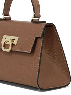 Carbotti"Greta" handbag100% leather Luxury Tan Top Handle Bag, High-end Brown Top Handle Box Bag, Brown Top Handle Box Bag With Gold-tone Hardware, High-end Tan Satchel, Elegant Brown Briefcase With Handles, Brown Box Bag With Handle Drop Top Handle, High-end Tan Satchel With Top Carry Handle, Brown Top Handle Box Bag With Handle Drop, Brown Box Bag With Handle Drop And Top Handle