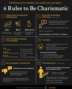 the six rules to be charismistic info sheet for social media and content marketing