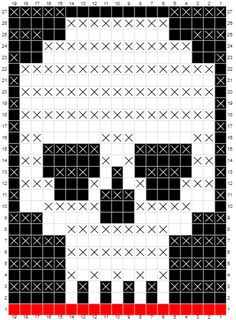 a cross stitch pattern that looks like a panda bear with black and white squares on it