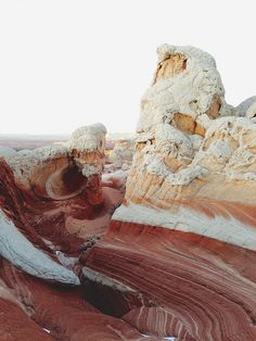 some very pretty formations in the desert with red and white paint on it's sides