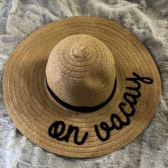 Nwot Fits Adult S/M Casual Embroidered Sun Hat For Beach, Casual Embroidered Sun Hat For The Beach, Summer Embroidered Sun Hat For Beach, Casual Embroidered Hats For The Beach, Summer Beach Sun Hat With Embroidery, Casual Embroidered Beach Hats, Embroidered Wide Brim Straw Hat For Vacation, Summer Embroidered Hats For Vacation, Embroidered Summer Hats For Vacation