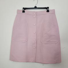 Brand New With Tags!!! Beautiful Skirt With Large Front Buttons That Snap Open/Close Gorgeous Light Pink Color Large Pockets On Exterior Of Skirt Thick Heavy Wool, Has Lining So It Is Comfortable!!! Bottega Veneta Size 48, Equivalent To Us Size 12 Pink Skirt With Pockets For Work, Pink A-line Skirt For Workwear, Pink A-line Workwear Skirt, Pink Full Skirt For Workwear, Pink Full Skirt For Work, Beautiful Skirt, Light Pink Color, Wool Skirt, Beautiful Skirts