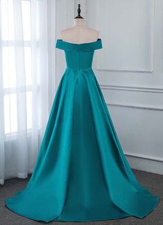 Turquoise Satin Strapless Long Bridesmaid Dress, Prom Dress | 3cgirls Custom Made Dresses, Dresses For Prom, Formal Evening Gown, Prom Wedding, Evening Gowns Formal, Dress Zipper