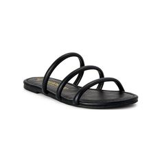 The perfect mix of casual and dressy, these Faux Leather Three-Strap Sandals from Melrose Ave are designed for all day comfort and everlasting chicness. Featuring skinny padded tube straps and cushioned insoles, theyll take you from day to date without missing a beat. Size: 6.  Color: Black.  Gender: female.  Age Group: adult. Trendy Strappy Synthetic Sandals, Strappy Synthetic Sandals For Day Out, Spring Strappy Faux Leather Sandals, Strap Sandals, Gender Female, Clothing And Shoes, Age Group, Faux Leather, Size 6