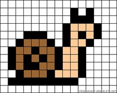 a cross stitch pattern with a dog's head in brown and white squares on it