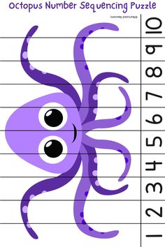 an octopus is shown with the numbers in it's place for each letter to be