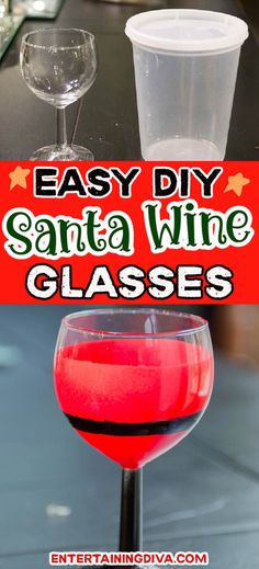 DIY Santa Wine Glasses Ikea Wine Glasses, Santa Wine Glasses, Wine Glasses Christmas, Sharpie Paint Markers, Sharpie Paint Pens, Christmas Wine Glasses, Red Spray Paint, Diy Santa, Christmas Entertaining