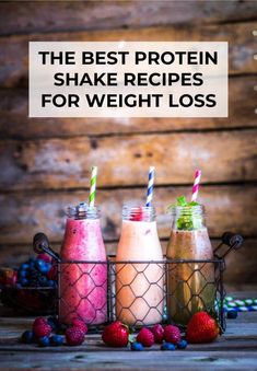 The best homemade protein shake recipes for weight loss. They are all super healthy, easy to make, and are bursting with amazing flavor. | EverydayEasyEats.com Homemade Protein Shake, Homemade Protein Shakes Recipes, Vanilla Protein Shake Recipes, Best Protein Shake, Protein Shakes For Women, Strawberry Protein Smoothie, Homemade Protein Shakes, Smoothie Kits, High Protein Smoothie Recipes